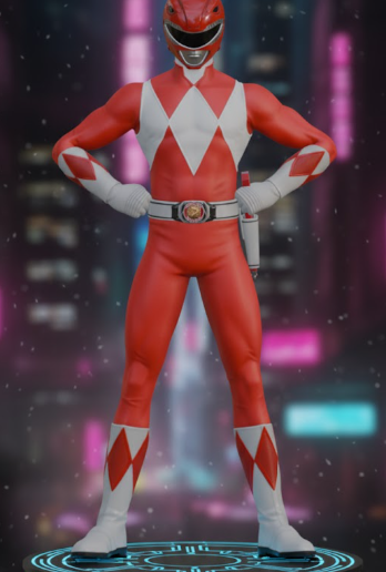 👾 Red Ranger - Tyrannosaurus Power Dynamic Pose | 3D Printable STL ...
