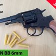 Thumbnail-yutub-nagant.jpg Nagant M1895 Revolver Cap Gun BB 6mm Fully Functional Scale 1:1