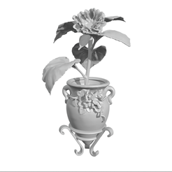 Vaso-completo.png Archivo STL Jarrón y flor・Plan para descargar y imprimir en 3D