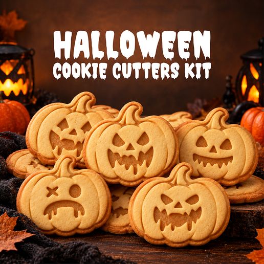 Kit de 6 Cortadores de Galletas Calabaza de Halloween