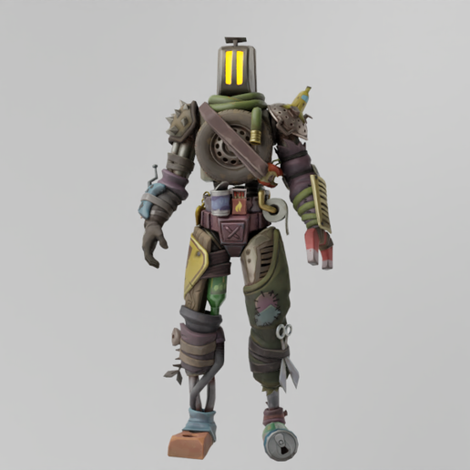 Renders0020.png Trash Robot Lowpoly Rigged