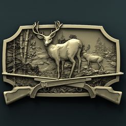 905. Panno.jpg Free STL file Deer・3D printing template to download, stl3dmodel