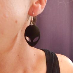 BOUCLE-D-OREILLE-EXTRATERRESTRE.jpg STL file Alien earrings・3D print model to download