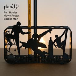 planQD Pen Holder Movie Poster Spider Man Fichier STL gratuit POSTER DE FILM, spiderman, spider man, PORTE-CLOS, PORTE-CLOS・Objet pour impression 3D à télécharger