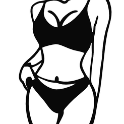 Girl-pic-23.png STL file Bikini Women,sexy Wall Decor, Line Art, 2D art, wall art women・3D printer model to download