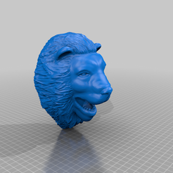 Lions_Head_Wall_Mount.png Free STL file Lions Head Display - wall mount・3D printing model to download