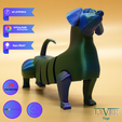 3R.png Cute Flexi Dachshund  (ARTICULATED) PRINT-IN-PLACE LEVER TOYS