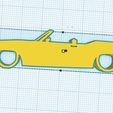 Web-capture_10-11-2023_15318_www.tinkercad.com.jpeg 1971 Oldsmobile 442 W30 Convertible Silhouette Keyring