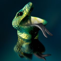 SnakeMonster.jpg Файл 3D Змея с языком - STL 3D печать модели нить едят, хранения, стол мусорное ведро высокий полигон・Дизайн для загрузки и 3D-печати
