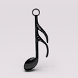 16th note v2.png Free STL file 16th note (v2) earring・3D printable object to download