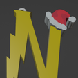 N-Llavero.png HARRY POTTER STYLE LETTER N WITH CHRISTMAS HAT + KEY CHAIN