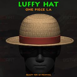 01.jpg Файл STL One Piece LA - Luffy Hat Высокое качество・3D-печатная модель для загрузки