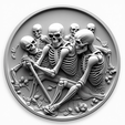 Friends.png everyone has a story to tell - skeletal art coin token wall art