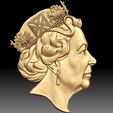 1.jpg Queen Elizabeth coin medal bas-relief
