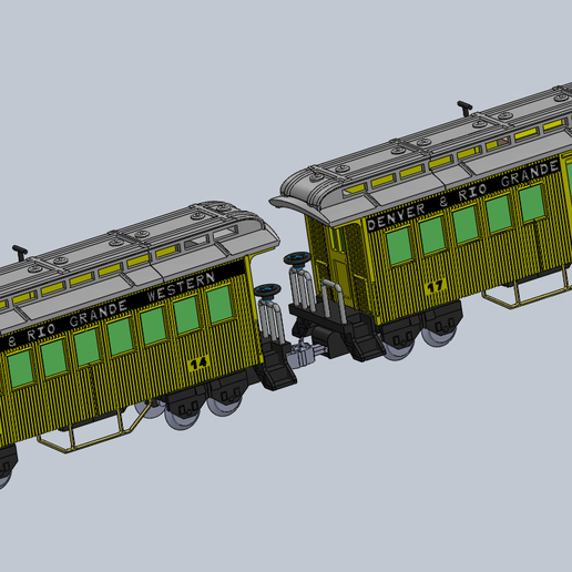 D&RGW Yellow Coaches for Lego Railroad