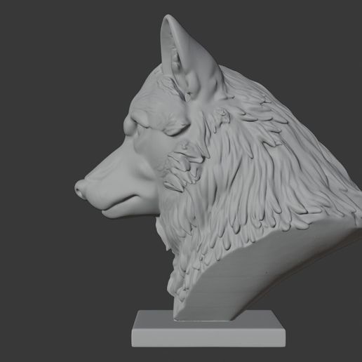 🐺 Wolf Head Bust 3D Model - Bust STL Printable・ STL File