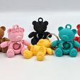 FIDGET-BEAR-KEYCHAIN-12.jpg TEDDY, ARTICULATED AND FIDGET KEYCHAIN printed in place without supports