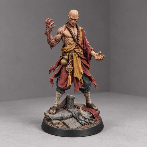 Shattered Veil Ascetic Figure STL File, Robed Mystic Statue 3D Printable Model
