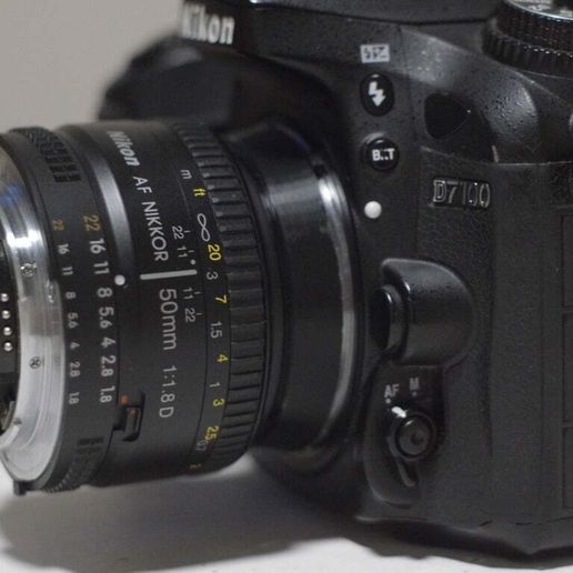 52mm Thread Reverse to Nikon F Mount for Macro Photography - 3D model önizlemesi