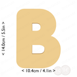 letter_b~5.5in-cm-inch-cookie.png Letter B Cookie Cutter 5.5in / 14cm