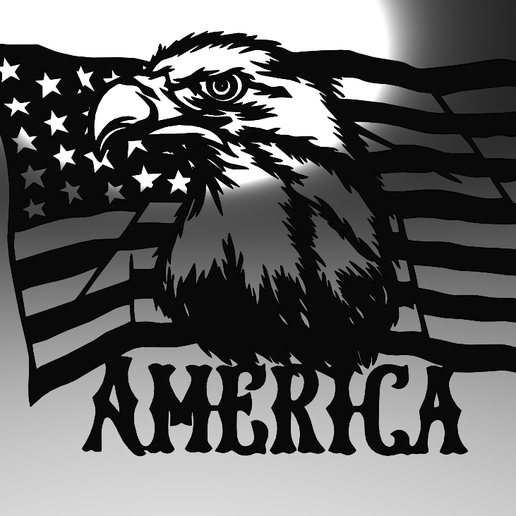 Line Art Eagle with American Flag – Patriotic and Bold Design