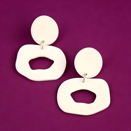 POLYMER CLAY CUTTER ORGANIC OVAL PENDANT X3 SIZES 3D model