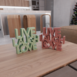 HighQuality.png 3D Live Laugh Love Text Model Home Decor with Stl File & Letter Decor, 3D Print File, Letter Art, 3D Printing, Good Vibe, 3D Printed Decor