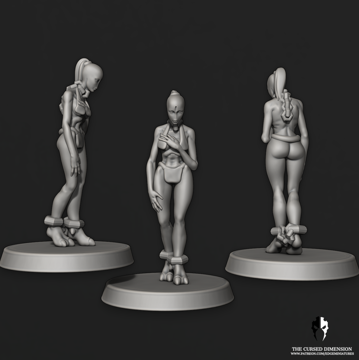 Slave_Woman_GreyAlien_01.png 3D file Alien Slaves, objective markers / tokens・3D printable model to download, edgeminiatures