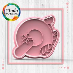 4412-Q-con-flores.65.jpg STL file Letter Q cutter with flowers・3D printable model to download