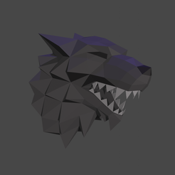 Wolf-head1.png STL file Wolf head Low Poly・Model to download and 3D print