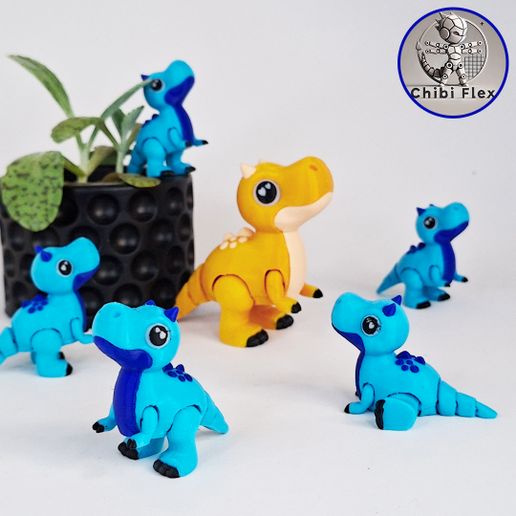 7.jpg Flexi Mini T Rex | Print In Place | No Supports