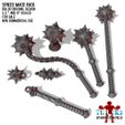 SPIKED MACE PACK RBL3D ORIGINAL DESIGN 5.5." AND 9” SCALES FOR SALE NON COMMERCIAL USE {.. tr Oe Vis DEVIANTART.COM/RBL3D Mace pack for action figures