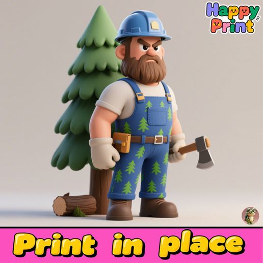woodman, logger, woodcutter, lumberer. 3D model