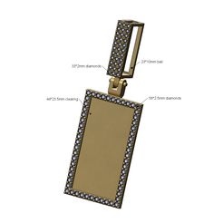 Simple-memory-Iced-bail-Diamond-pendant-00.jpg STL-Datei Rechteckiger Diamant-Gedächtnis-Anhänger mit vereistem Bügel 3D-Druckmodell・3D-Druckvorlage zum Herunterladen