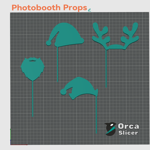 Christmas Photo Booth Props Bundle STL | Santa Elf Reindeer Props | Holiday Party Decor