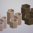 Capture.png Hexagonal Pen Pot 1 STL File - Digital Download -3 Sizes- Homeware, Minimalist Modern Design