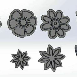 1.jpg Polymer clay set 7 molds of Flowers