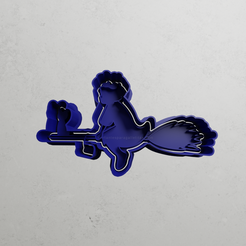 push-diseño.png STL file Kiki from delivery service on broom 2・Model to download and 3D print