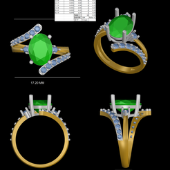 1.png STL file collor stone with diamond ring・3D print model to download