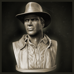 Indiana-Render-01.png Indiana Jones bust 3D print model
