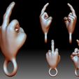 6.jpg Middle finger fuck you flip off bird hand gesture 3D printable model