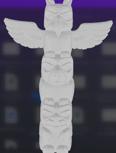 Indigenous totem with animals of strength THE EAGLE THE BEAR THE MACACO