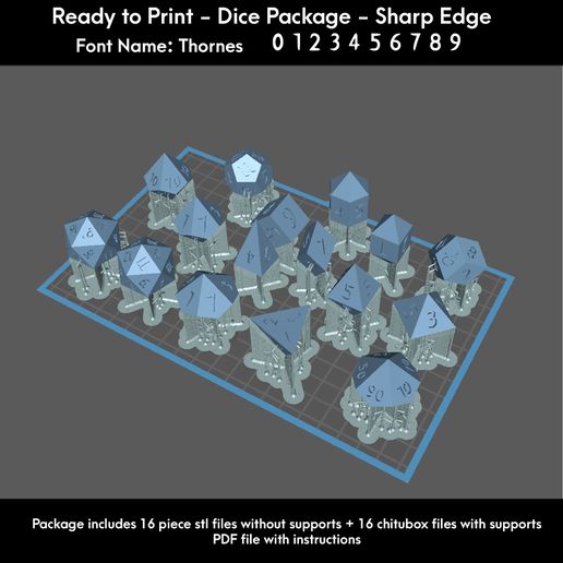 9.jpg Dice Masters - Druckfertig - 16-teiliges Set - Vorgestützte STL-Dateien für den 3D-Druck - mit unserer exklusiven Thornes-Schrift