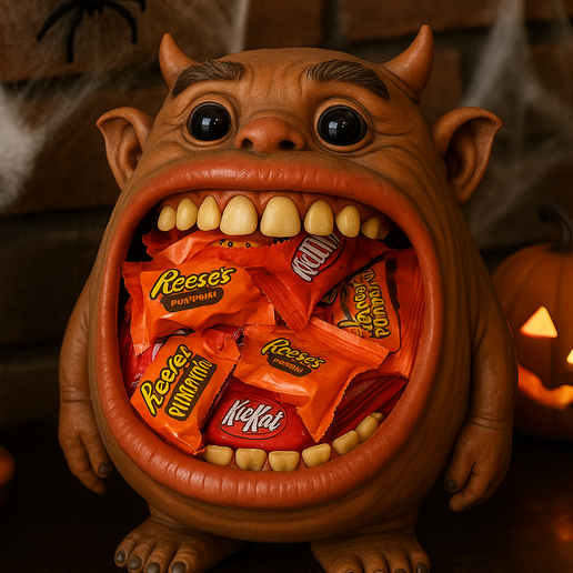 🎃 Halloween Candy Monster Bowl – Funny Devil Goblin Candy Holder