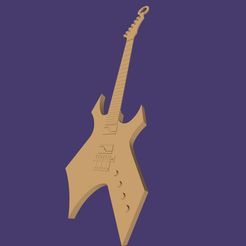 61-sin-título-1.jpg Free STL file Guitar keychain BC rich Stranger things・3D printable object to download