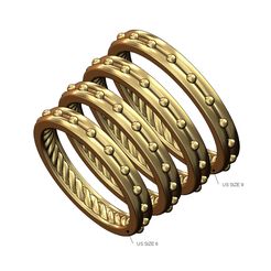Beaded-Split-Inner-braided-cigar-band-size6to9-00.jpg STL file Beaded split inner braided thin cigar band US sizes 6to9 3D print model・3D print object to download