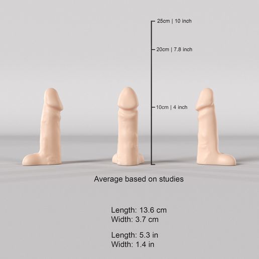 reddit sex toy for 5 inch 🍆 Average Penis Dildo 13cm 5 inches・ STL File for ・Cults