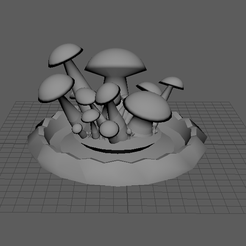 mushroom-ashtray1.png STL-Datei Aschenbecher mit Pilzen・Modell für 3D-Drucker zum Herunterladen