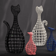 Cats-2.png Family of Cats - Family of Cats - Lowpoly - Wire - Pixel - 3D Model
