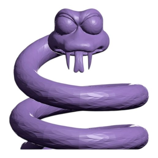 3DDump_Coily_Qbert_FlatBase_Hero.jpeg Coily (Q*bert) - Impression 3D 2-Pack : Base plate + Pose de saut organique | Diorama arcade rétro